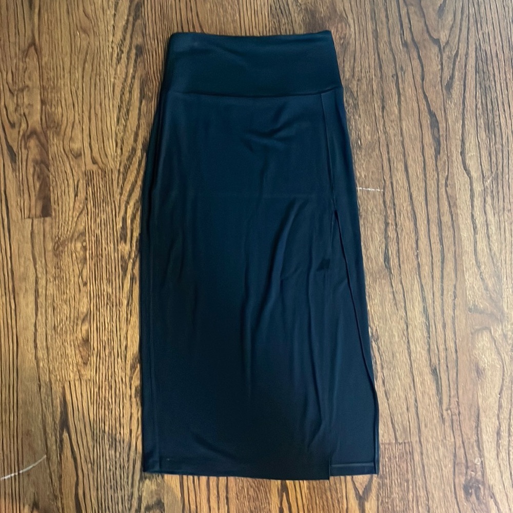 Babaton long black skirt with slip size xs